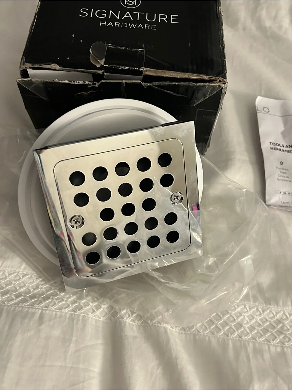 Polished Chrome Square Shower Drain
